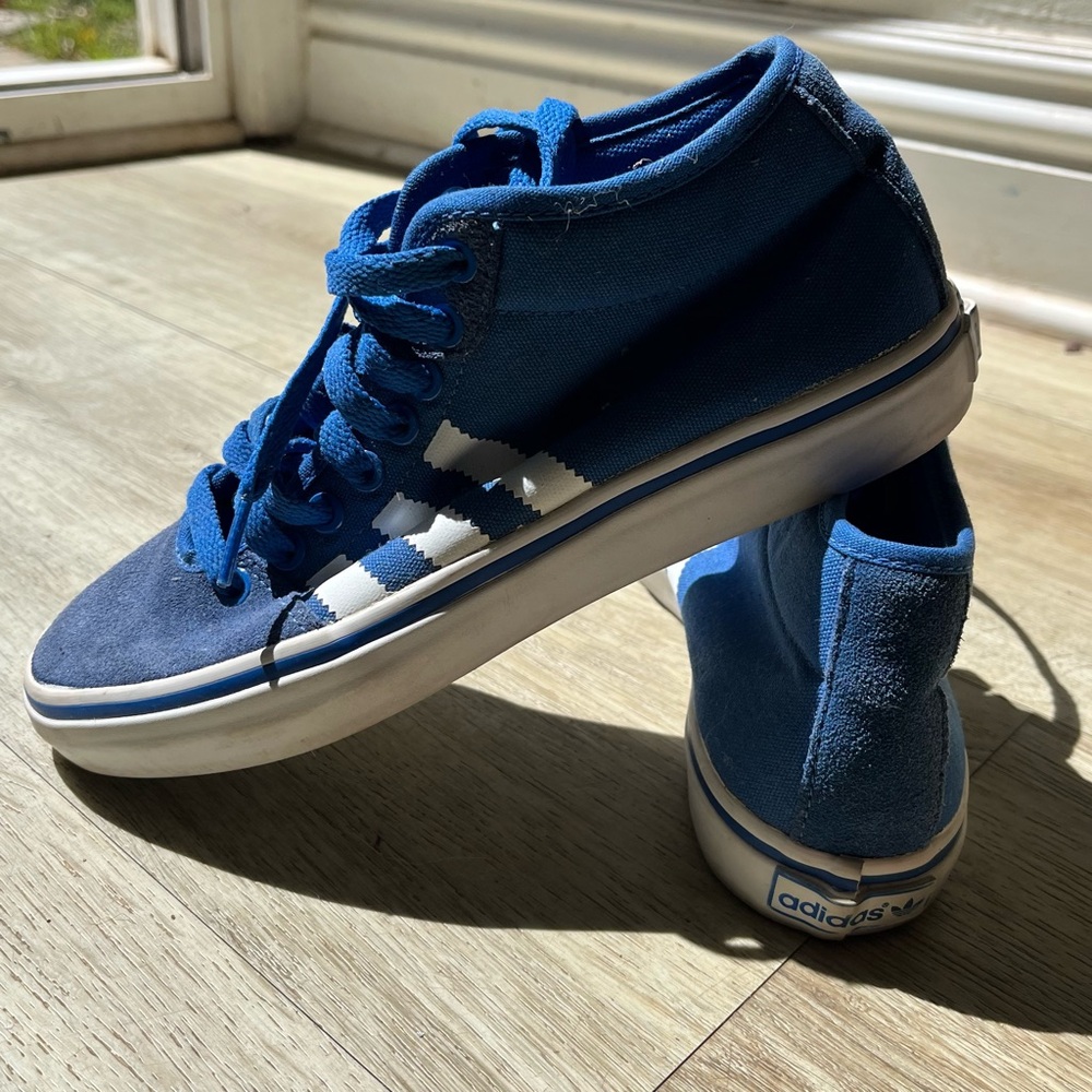 Adidas Blue and White Sneakers Mid-Top Casual